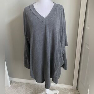 Soft Surroundings Madeline Tunic Gray Asymmetrical Soft Drape Womens Size 2x